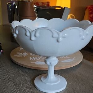 Elegant White Pedestal Bowl